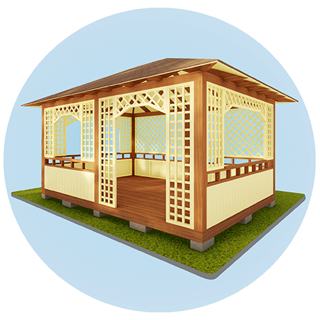 Раздел Прямоугольные беседки