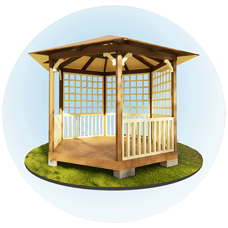 Раздел Шестигранные беседки